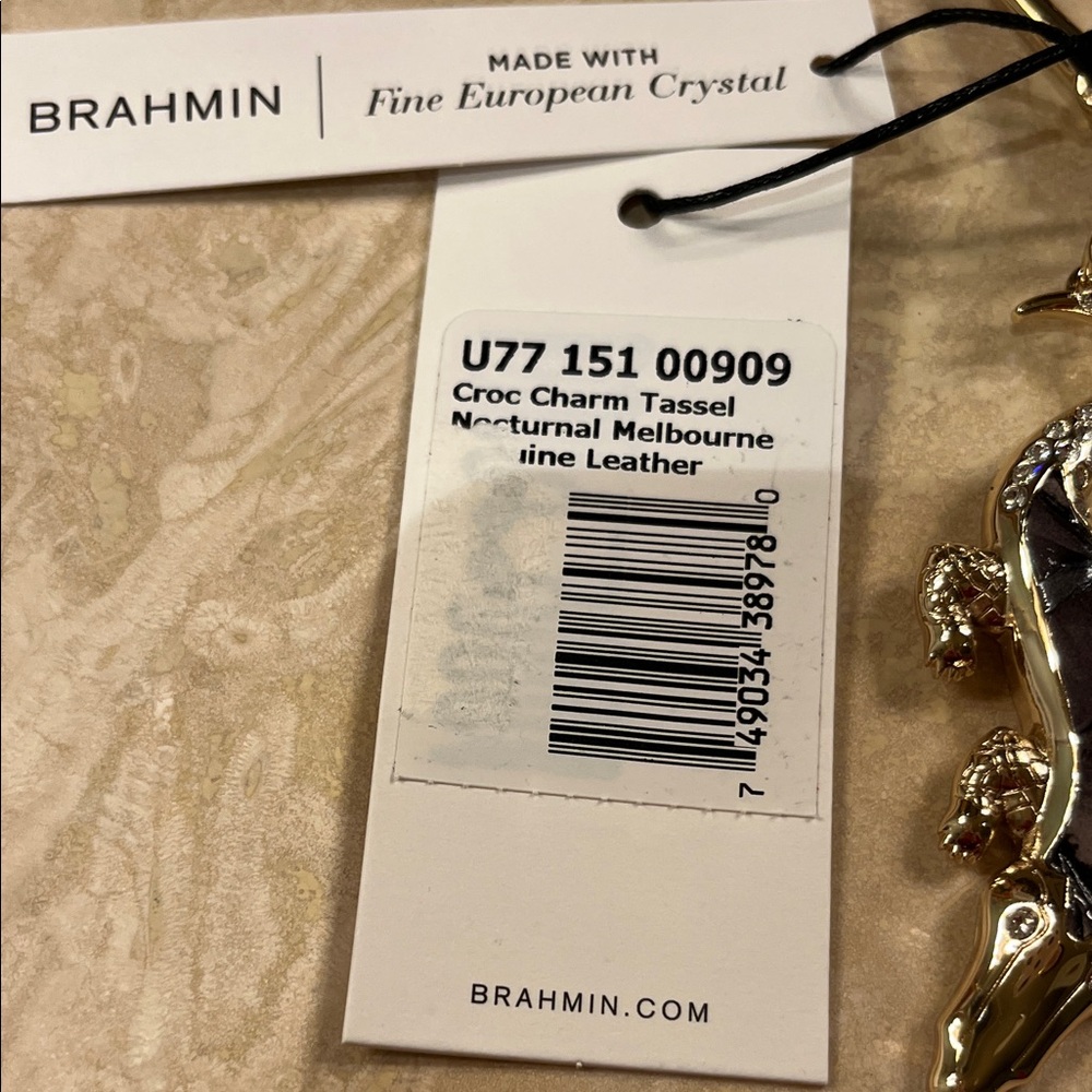Brahmin Croc Charm Tassel Nocturnal Melbourne - Picture 2 of 5